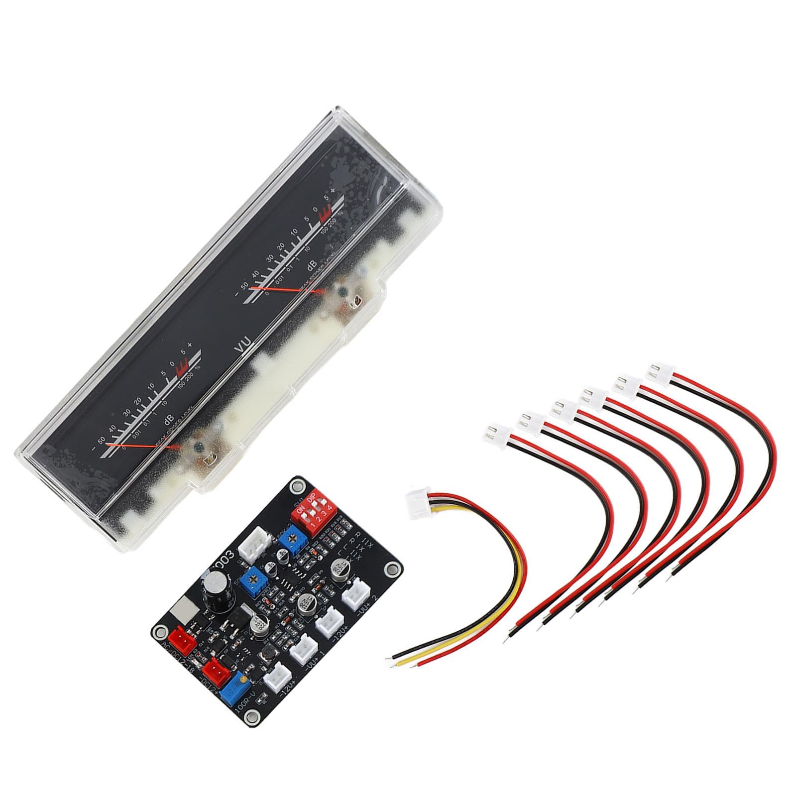 Cryfokt Amplificatori Preamplificatori Misuratore di Livello DB VU Meter con Scheda Driver Retroilluminata per Appassionati di Audio Domestico ABS + PCB