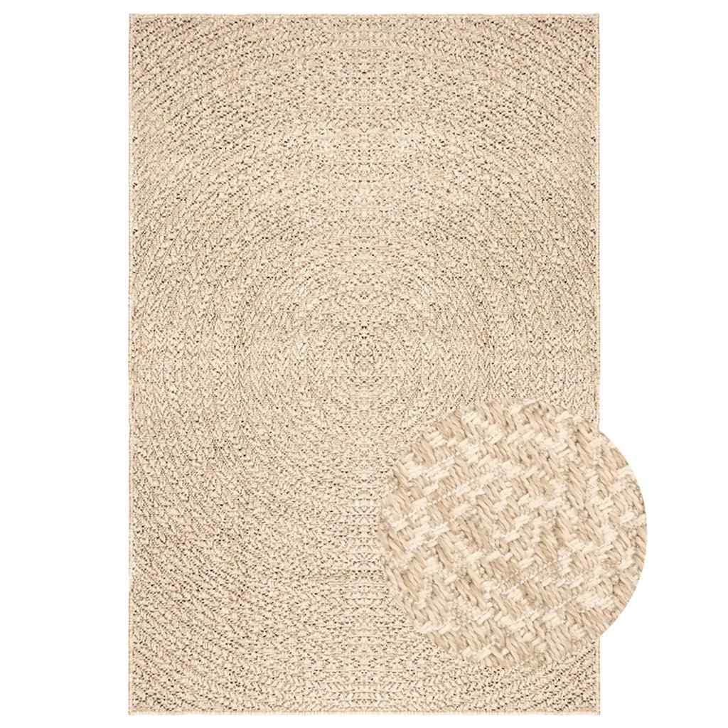 Alfombra para exteriores (120 x 170 cm, polipropileno, con aspecto de yute, resistente a los rayos UV, para balcón, sala de estar, luz y resistente, para sala de estar, terraza, jardín