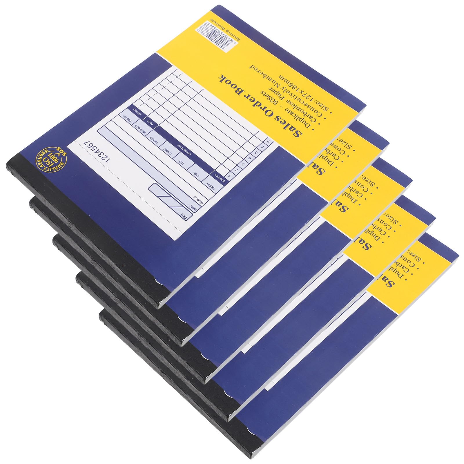 Alipis 5 talonarios de facturas de 2 copias para seguimiento de pedidos de venta - Libro de pedidos de compra - Bloc de facturas para pequeñas empresas, supermercados y autónomos