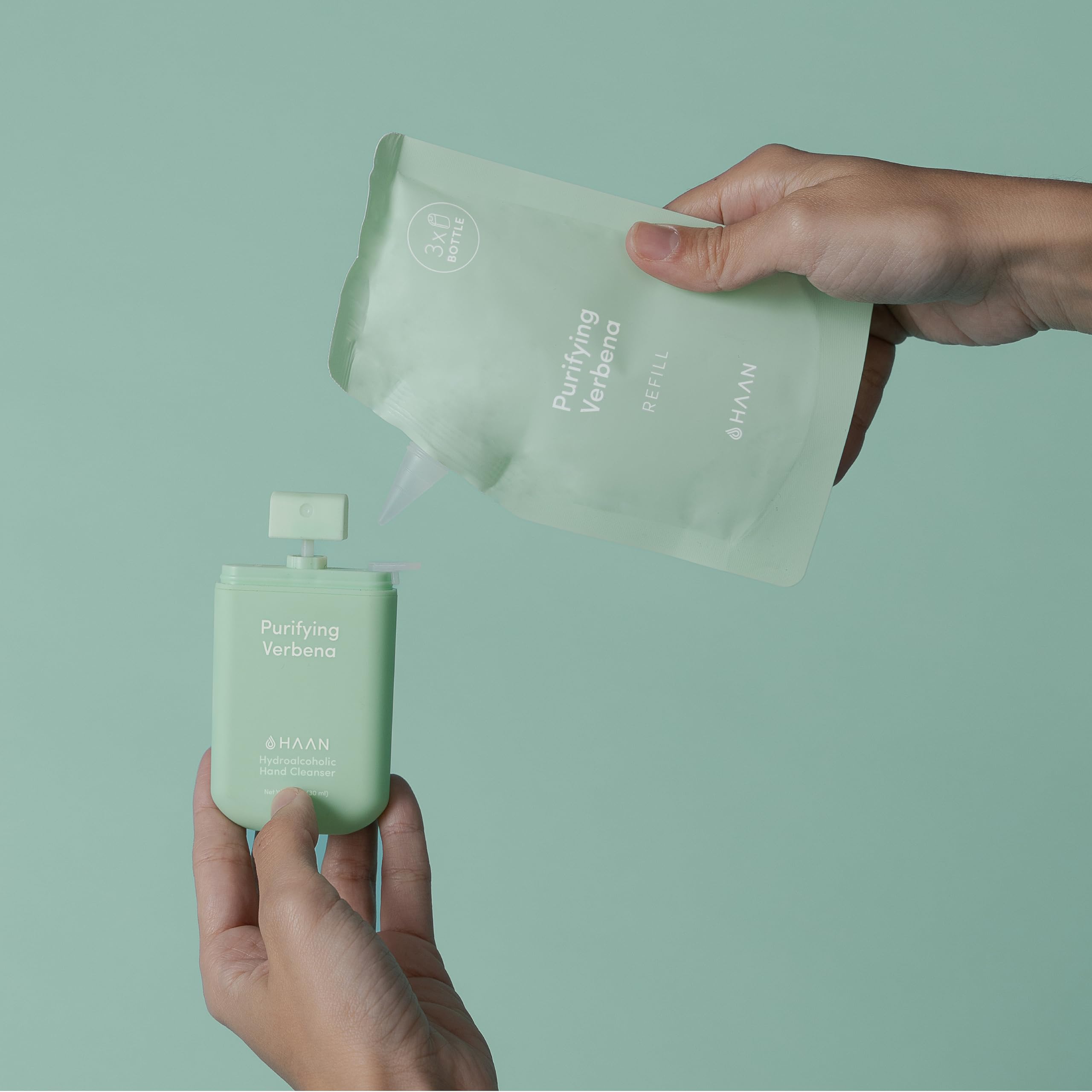 HAAN Detergente Idroalcolico per Mani 30ml Confezione da 3 Igienizzanti Mani Antibatterico