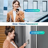Vista 4 de Cerradura de Puerta de Entrada sin Llave, Pestillo Electrónico con Teclado para Puerta Principal, Cerraduras Inteligentes con 6 Códigos Digitales