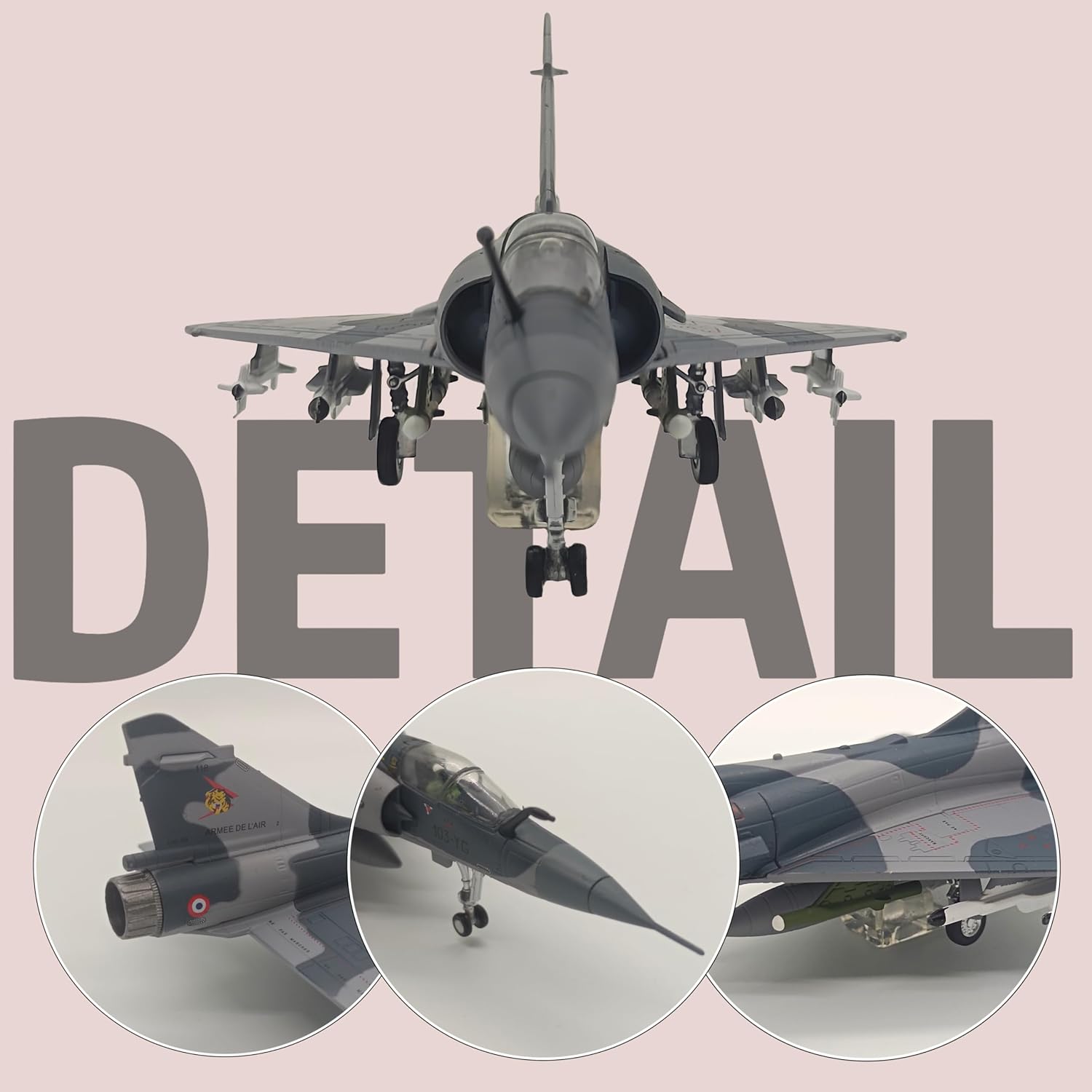 Die-Cast Airplanes 1:100 Scale Mirage 2000 Fighter Jet Model Military Model Plane Bomber Fighter Attack Plane Collection Plane for Gifts