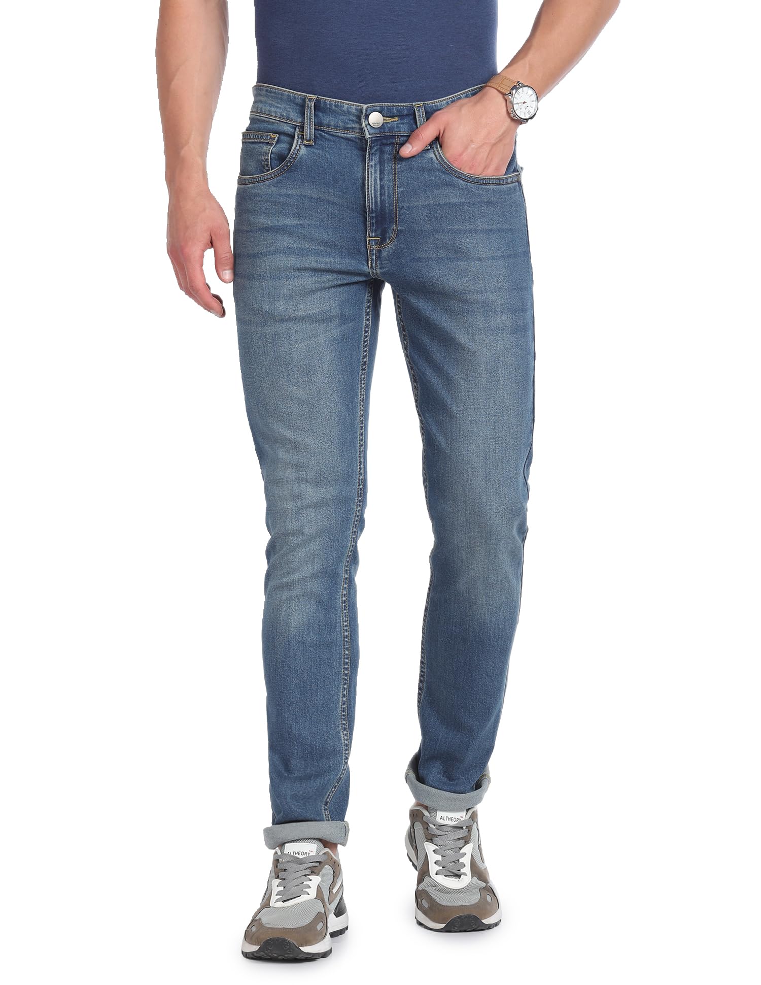arvind AD Blue Mid Rise Skinny Fit Jeans-picture-24