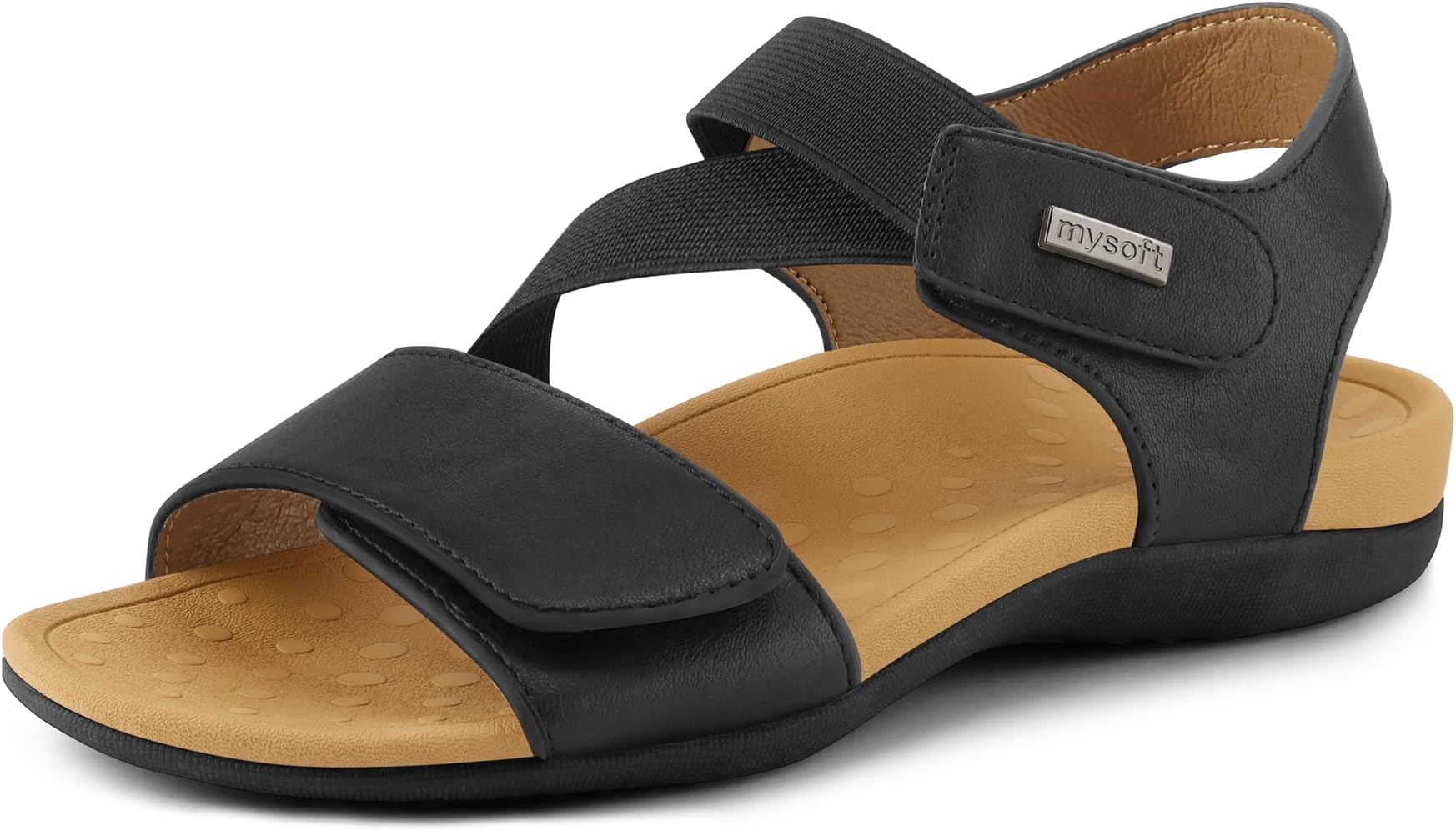 mysoftWomen's Arch Support Sandals Orthotic Comfortable Walking Sandals Lightweight Adjustable Summer Outdoor Shoes