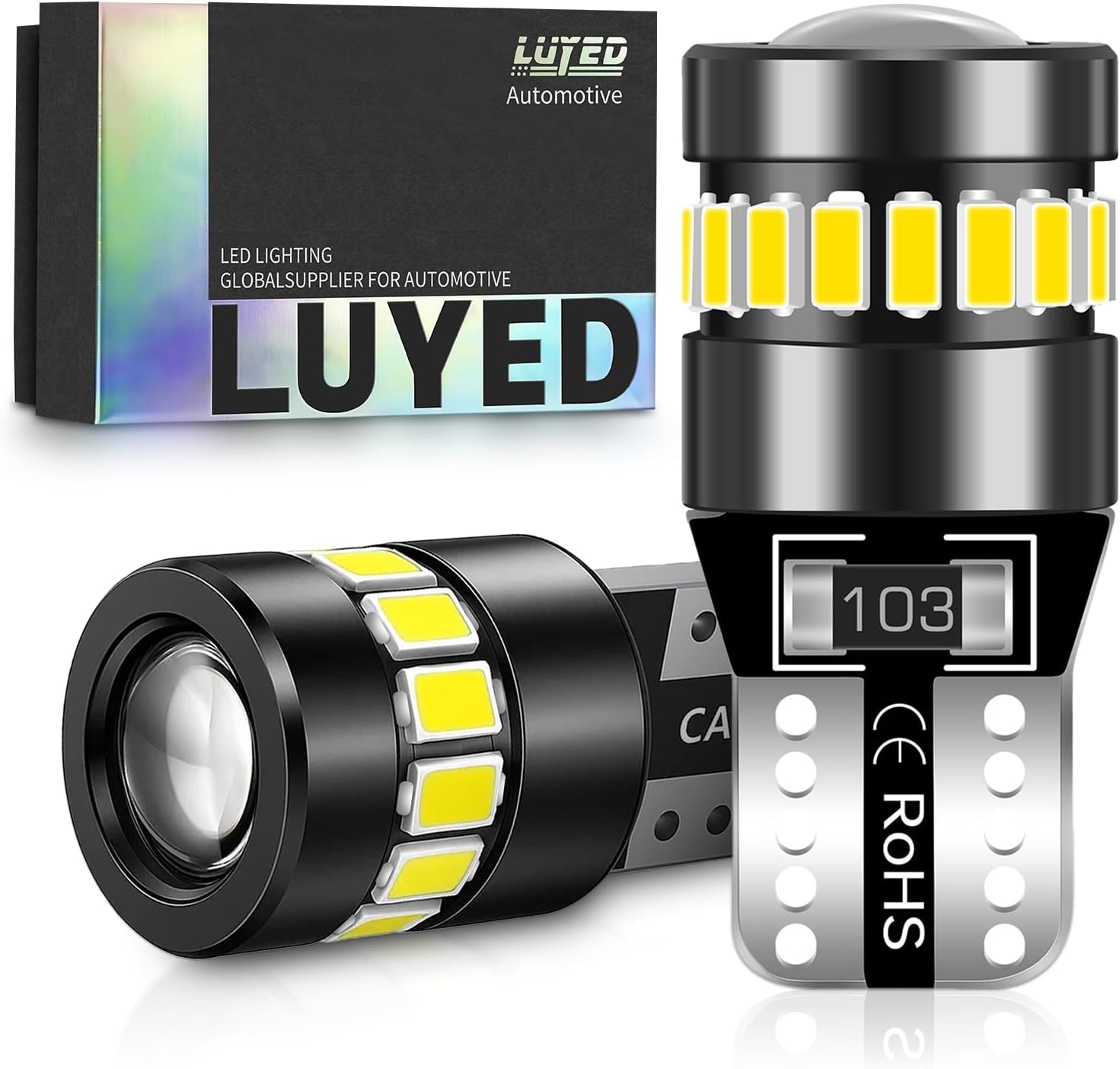 194 LED Bulb Super White Bright T10 168 194 2825 W5W Bulbs Canbus 18-SMD 3014&3030 Chipsets Error Free for Car Dome Map Door Courtesy Side Marker Reading Glove Box License Plate Light