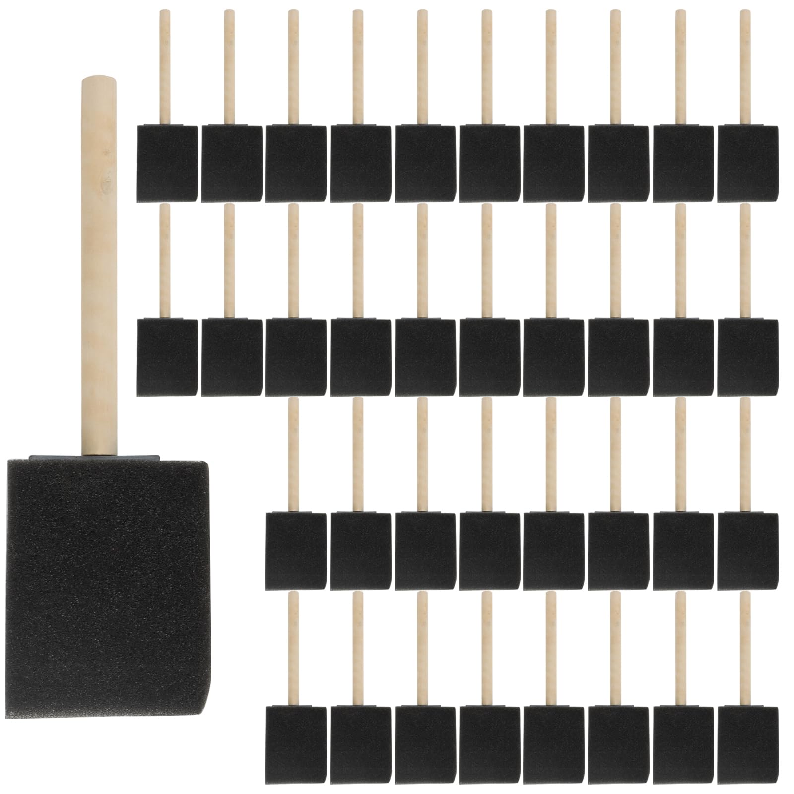 DAKFOOK 100 Pcs 2 Inch Foam Paint Brushes, 17 x 5 cm Sponge Brush with Wooden Handle, Foam Brush Painting Tool Kit for Painting Art Projects