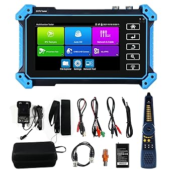 Upgraded 8K IP Camera Tester with PoE, WANLUTECH CCTV Test CVI TVI AHD SDI Analog Camera Test 5.4inch Touchscreen Cable Tracer RJ45 Cable TDR Test RS485 HDMI in VGA in IPC-5200C Plus