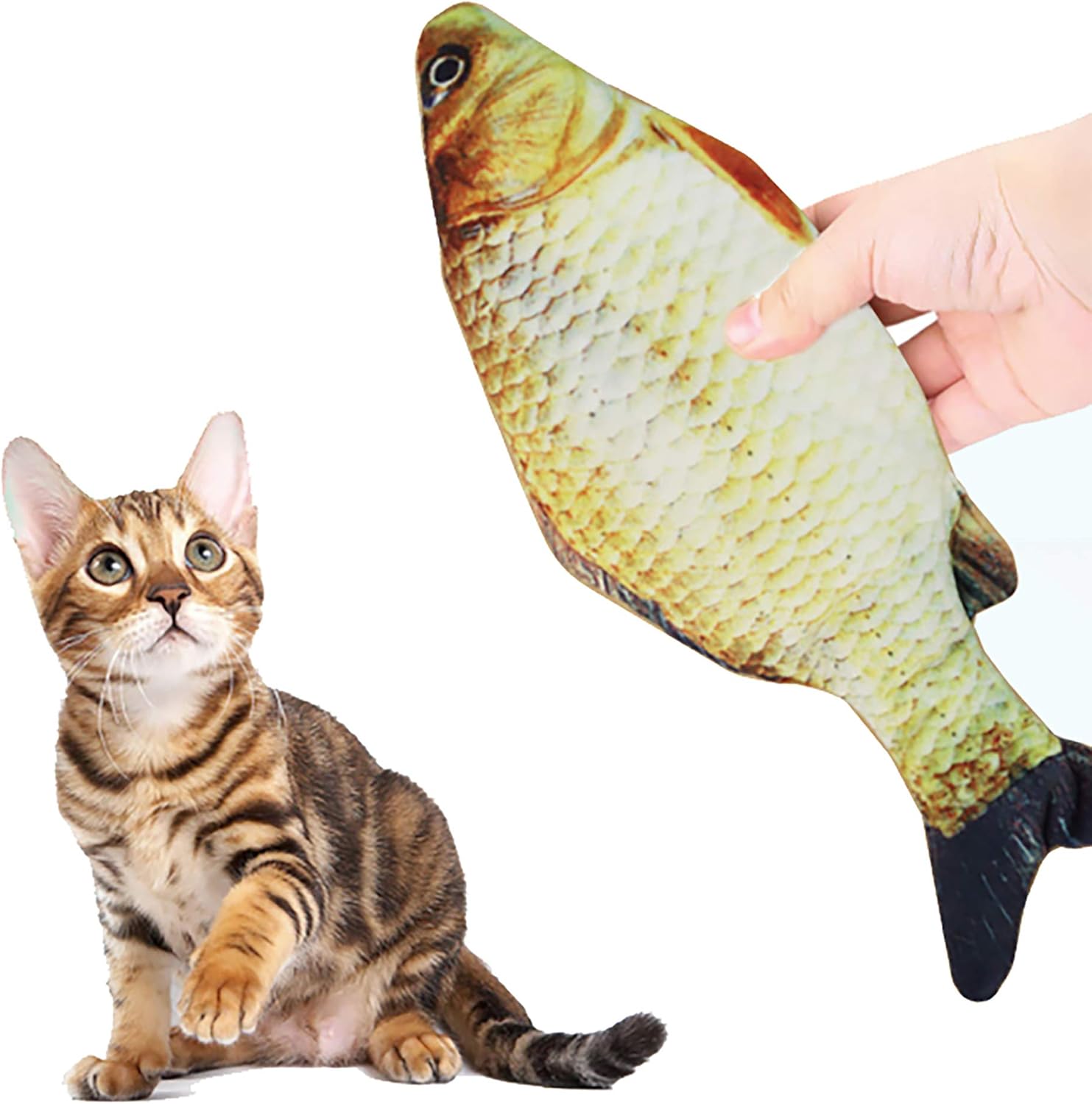 Tpos ねこ 動くさかなのおもちゃ 甘噛み 噛み ストレス発散 ペット おもちゃ 玩具 振動 子猫 噛むおもちゃ キャットトイ 運動不足 Usb充電式 動く ぬいぐるみ ペット用品 フィッシュ 電動魚 ソウギョ