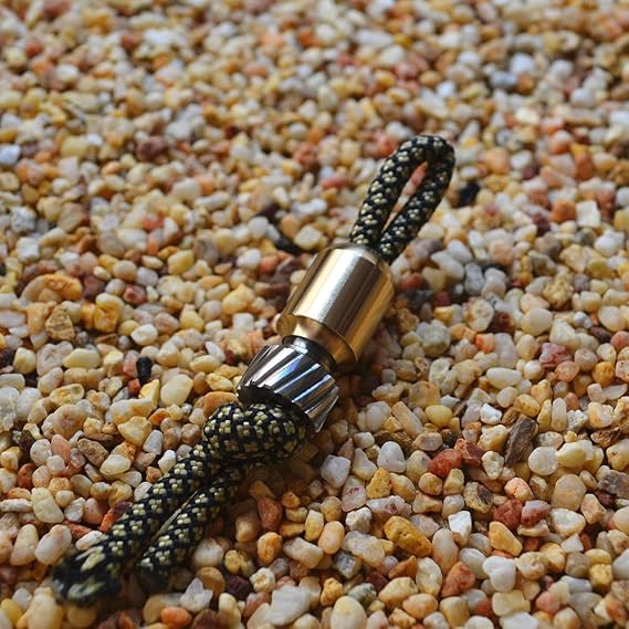 Paracord Bead EDC Necklace Bead, Brass & Titanium