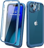 Vista 17 de Diaclara - Funda diseñada para iPhone 15 Plus de 6.7 pulgadas, funda transparente de cuerpo completo con protector de pantalla, funda resistente
