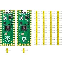 2Pcs لوحة تحكم دقيق من Raspberry Pi مع واجهات رقمية مرنة | استنادًا إلى RP2040 Chip | ثنائي النواة ARM Cortex M0 + معالج يعمل حتى 133 ميجاهرتز | دعم C / C + + / Python