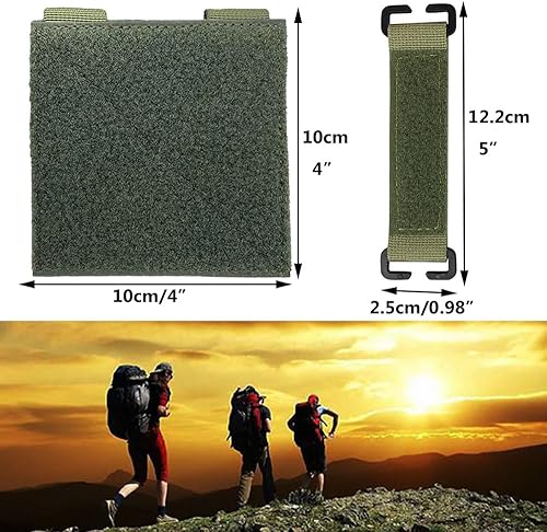 Miniatura 3 de Panel de parches táctico Molle con gancho y bucle, accesorio Molle para mochila, chaleco, insignia de bricolaje e insignia (caqui, 4 unidades)