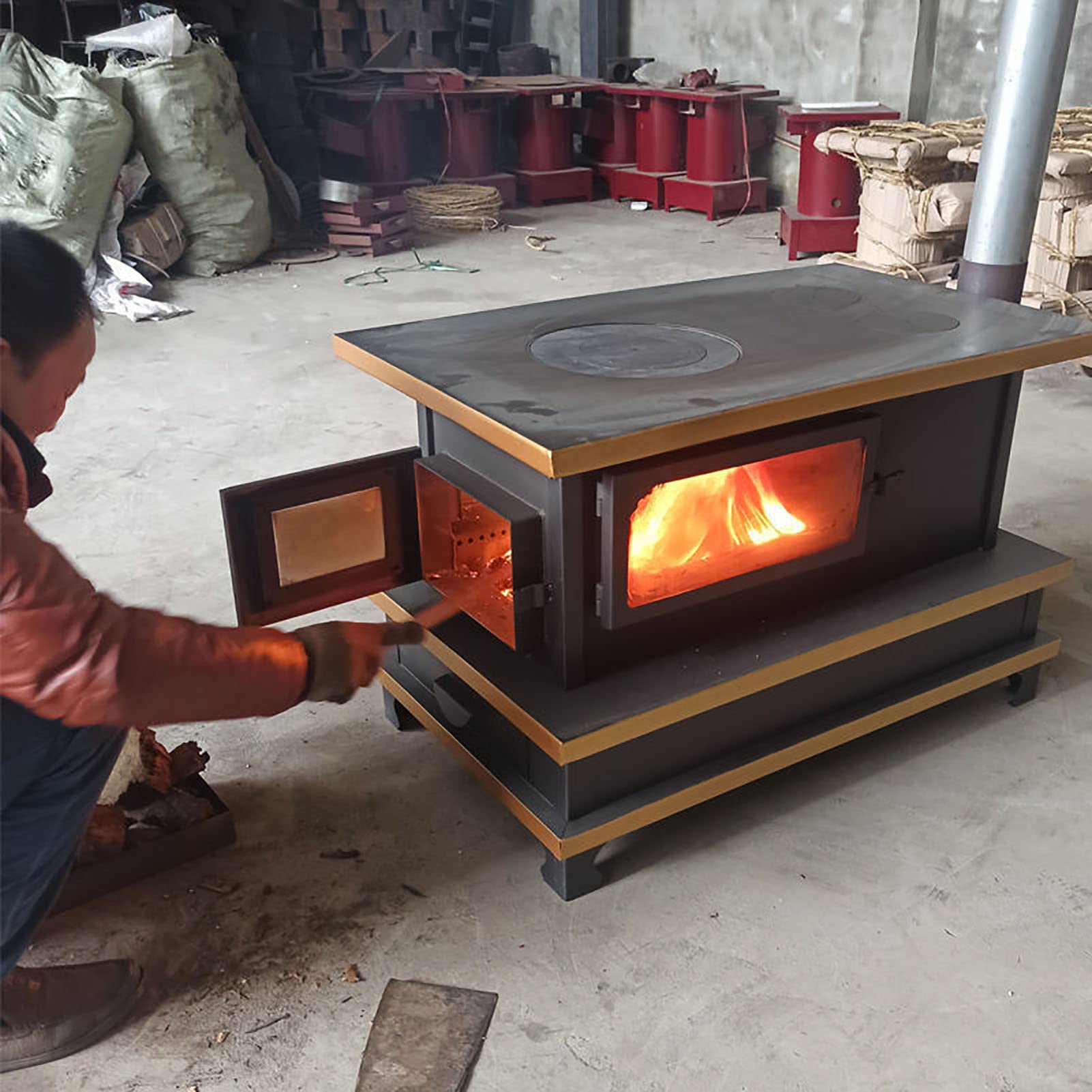 wood stove, Steel Tent Stove, Grilling,Portable Indoor Outdoor Camping Firewood for Cooking, Fishing, Picnic