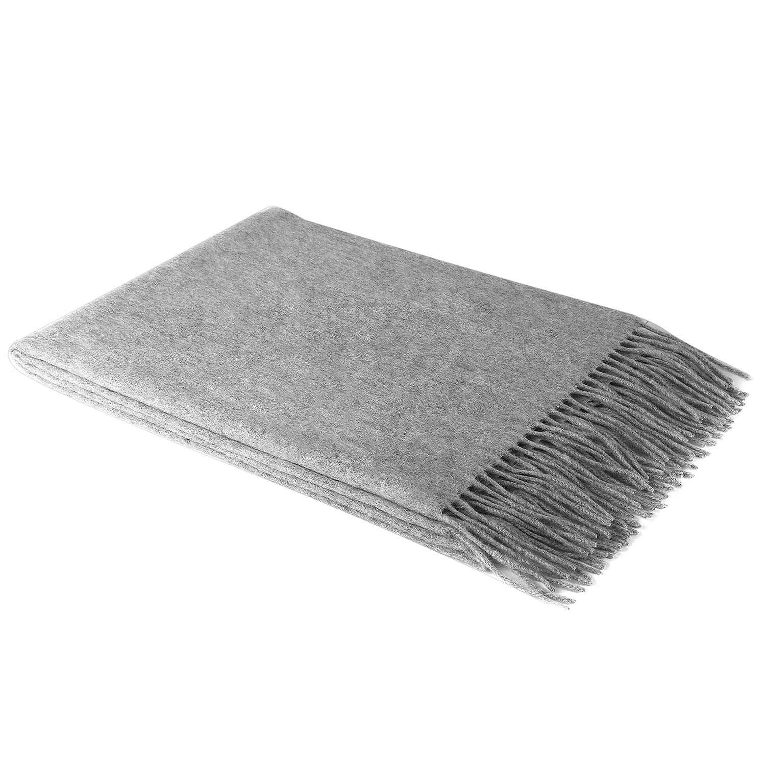 100% pure Cashmere Scarf with Fringed Edges, Super large size for Men and Women,Warm & Soft,Colors Available in Solid/Plaid