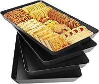 Vista 8 de WOWBOX 3 bandejas de servir para entretenimiento, platos para servir frutas, galletas, postres, aperitivos, bandejas de plástico reutilizables