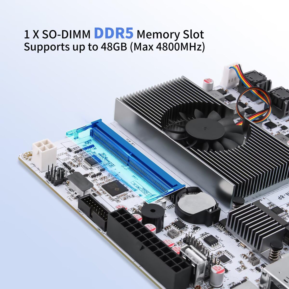 10G NAS Motherboard N150 8 Bay, M8 Mini ITX Mainboard(N100 Update) 2xM.2 NVMe DDR5 No RAM No SSD, Firewall Dual 2.5gbit LAN, M.2 WiFi, PCIEx1, USB C, TF Slot with 2xSFF-8643 Cable