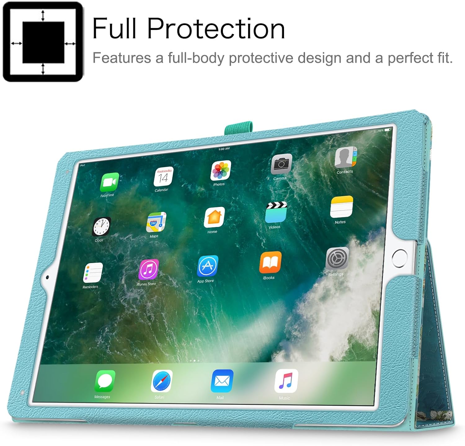 Fintie Folio Case for iPad Pro 12.9 (2nd Gen) 2017 / iPad Pro 12.9 (1st Gen) 2015 - [Corner Protection] Premium PU Leather Smart Stand Protective Cover with Auto Sleep/Wake (Blossom) - Image 7