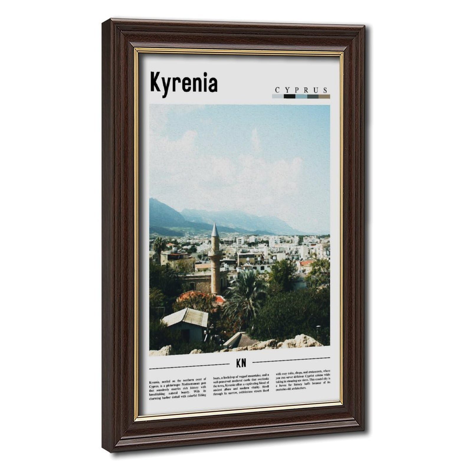Wcyb Mokume Gane Frame Kyrenia Cyprus Scenery Travel Posters Prints Canvas Deco Paintings Wall Art Hangable Frame 12" L X 18" W