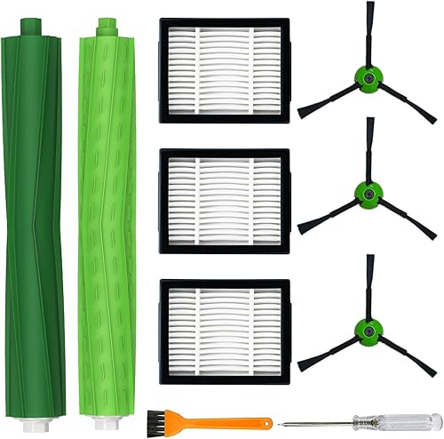 Miniatura 1 de Piezas de repuesto para aspiradora iRobot Roomba i3 i3+ i4 i6 i6+ i7 i7+ i8 i8+Plus E5 E6 E7 serie I, E y J, 1 juego de cepillos de goma