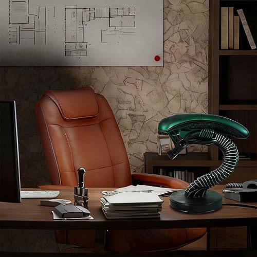 Miniatura 5 de Lámpara alienígena de 7 pulgadas, hecha a mano de resina con carga USB, lámpara de mesa de ciencia ficción para decoración del hogar, regalo para