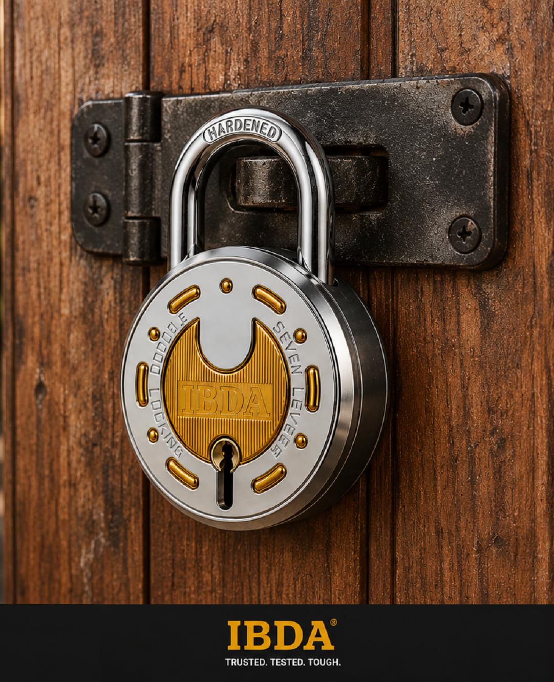 Lock and Key 65mm | Double Locking | 7 Levers' Technology | Rivetless Body Padlock | Lock for Home, Shutter, gate, Door, kadi, Channel, Chain, Shop, School, Warehouse, Flat, Outdoor-Indoor use — Amazon image 5