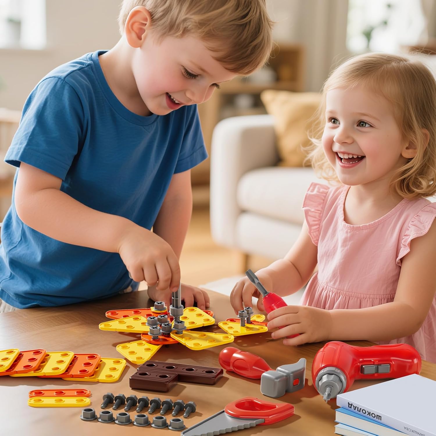 Kids Tools Bench, Tool Box Playset with Screw and Electric Drill Toy, Pretend Play Construction Toys Work Bench for Toddlers 3-5 Years Old, Birthday for Boys Ages 3 4 5 6 7 8