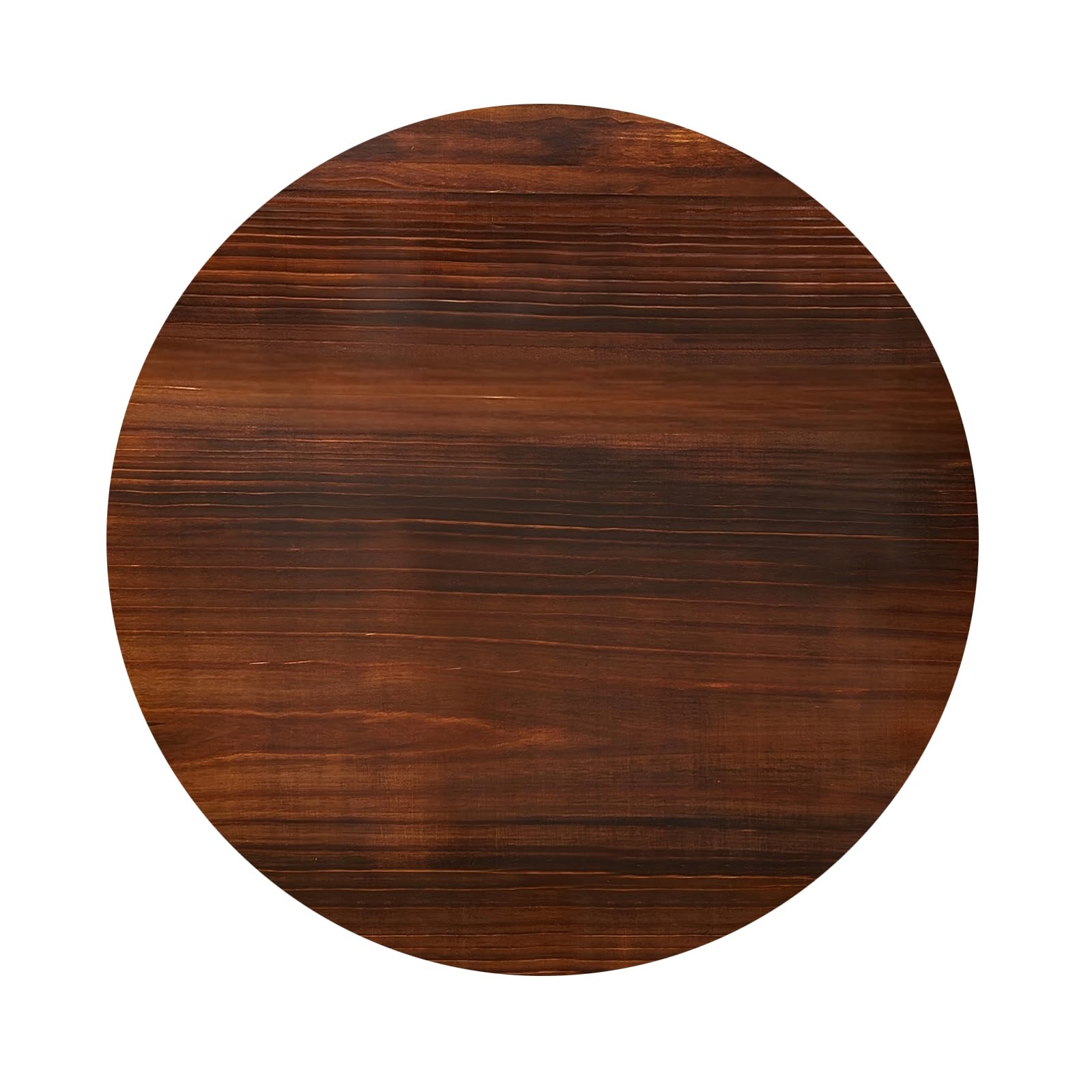 Jahof Plateau de Table Rond 80 cm, Dessus de Table en Bois Massif Pin Épaisseur 2,5 cm pour Table à Manger, Bureau (Brun Foncé)