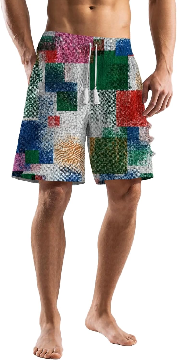 Sport Shorts with Pockets and Elastic Waistband Drawstring Men Shorts for Men Casua...