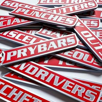 12 Pack of Magnetic Toolbox Labels, 3D Printed Personalized Tool Box Label Magnets, Durable Metal Drawer Labels, for Garage Storage, Multipurpose Tool Boxs Tags, Easy to Stick and Remove