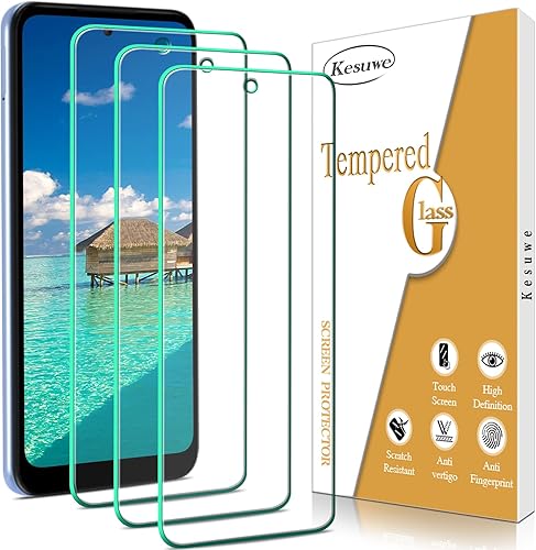 Kesuwe Protector de pantalla de vidrio templado diseñado para Motorola Moto G Power (2022), antiarañazos, dureza 9H, sin burbujas, fácil de instalar