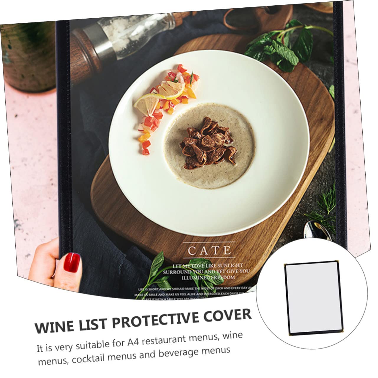 PRETYZOOM 6 Series Cubiertas Transparentes Para Menú Protector De Recetas Para Restaurantes Accesorio De Pvc Con Metálico Colocación Y Limpieza 2 Piezas X 6