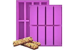 8 Cavity Granola Bar Mold, Silicone Chocolate Mold Candy Bar Mold for...