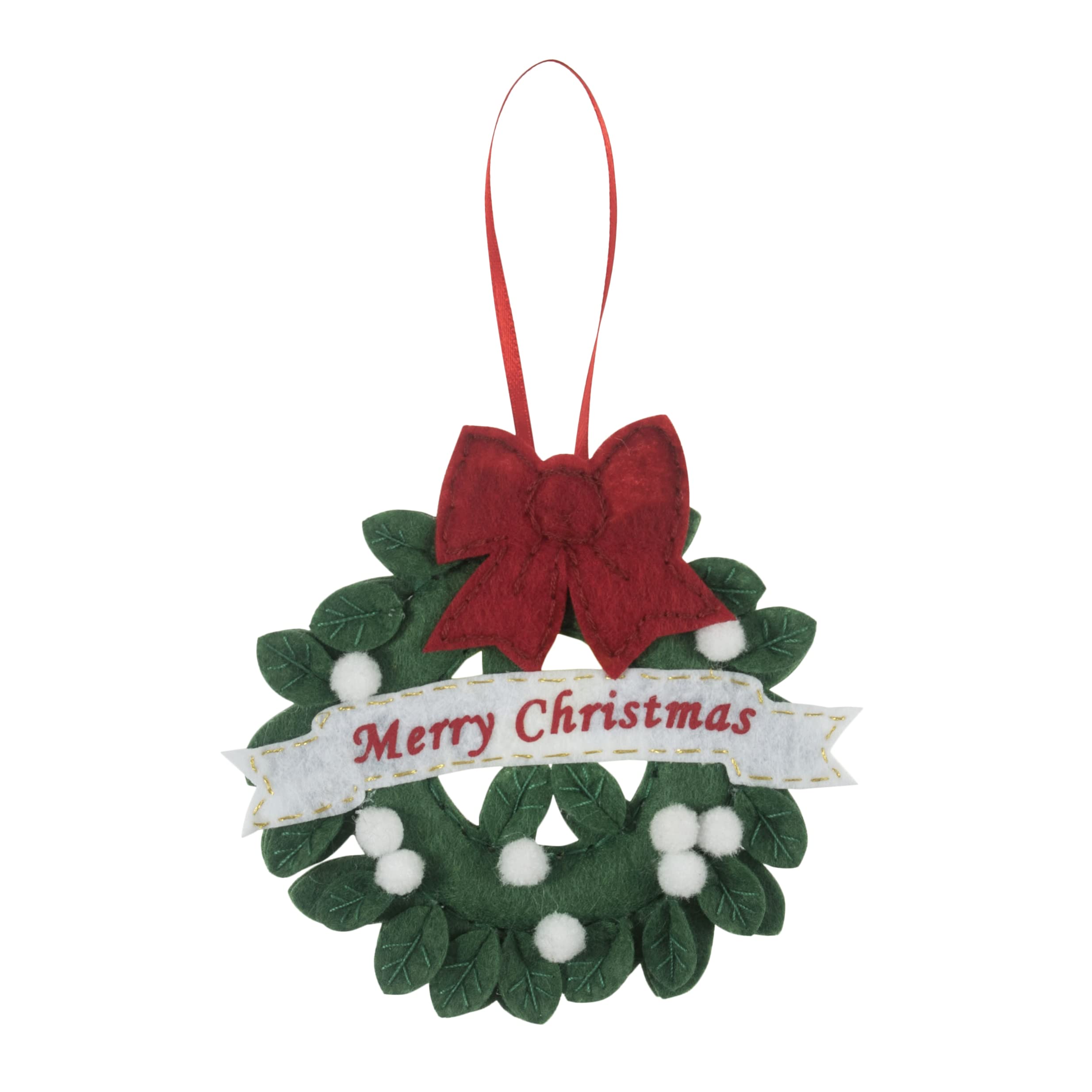 Trimits Christmas Felt Decoration Kits, 12.5 x 13cm, Xmas Wreath