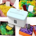Automatic Shredded Paper Cutter, Crinkle Paper Shredded Cut Paper Machine, 7.5L Visible Transparent Window, Raffia Paper/25g & A4/70g, Pull - Power Off for Birthday/Wedding/Festival Decor