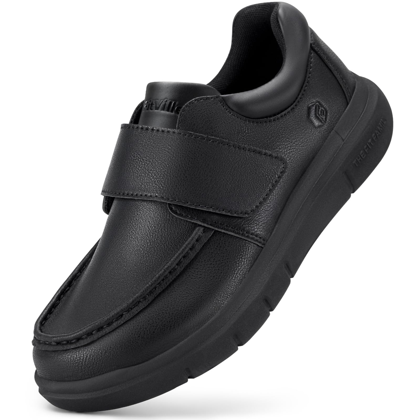 FitVille Scarpe Uomo Diabetici Pianta Larga Mocassini in Pelle Extra Larghi Scarpe Uomo Casual con Strappo per Piedi Gonfi da Lavoro