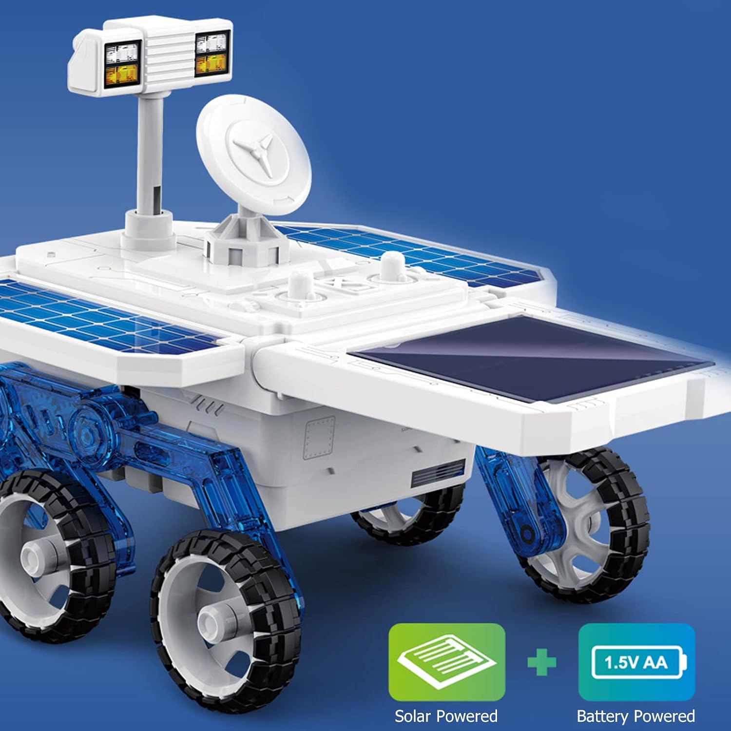 Solar Power Space Car 4 Tire Drive Educational DIY Assembly Intelligence Solar Space Car Building Kit