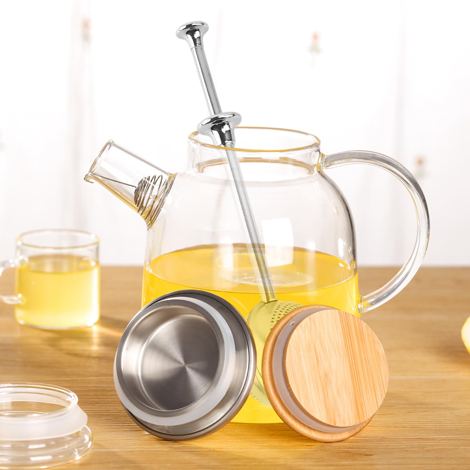 2 Piezas Infusor de Te Bola, Colador de Té Esférico, Bola de Té de Mango Largo, Resistente y Duradero, Fácil de Limpiar, Mejora la Experiencia de Preparar Té, Apto para Té a Granel, Especias