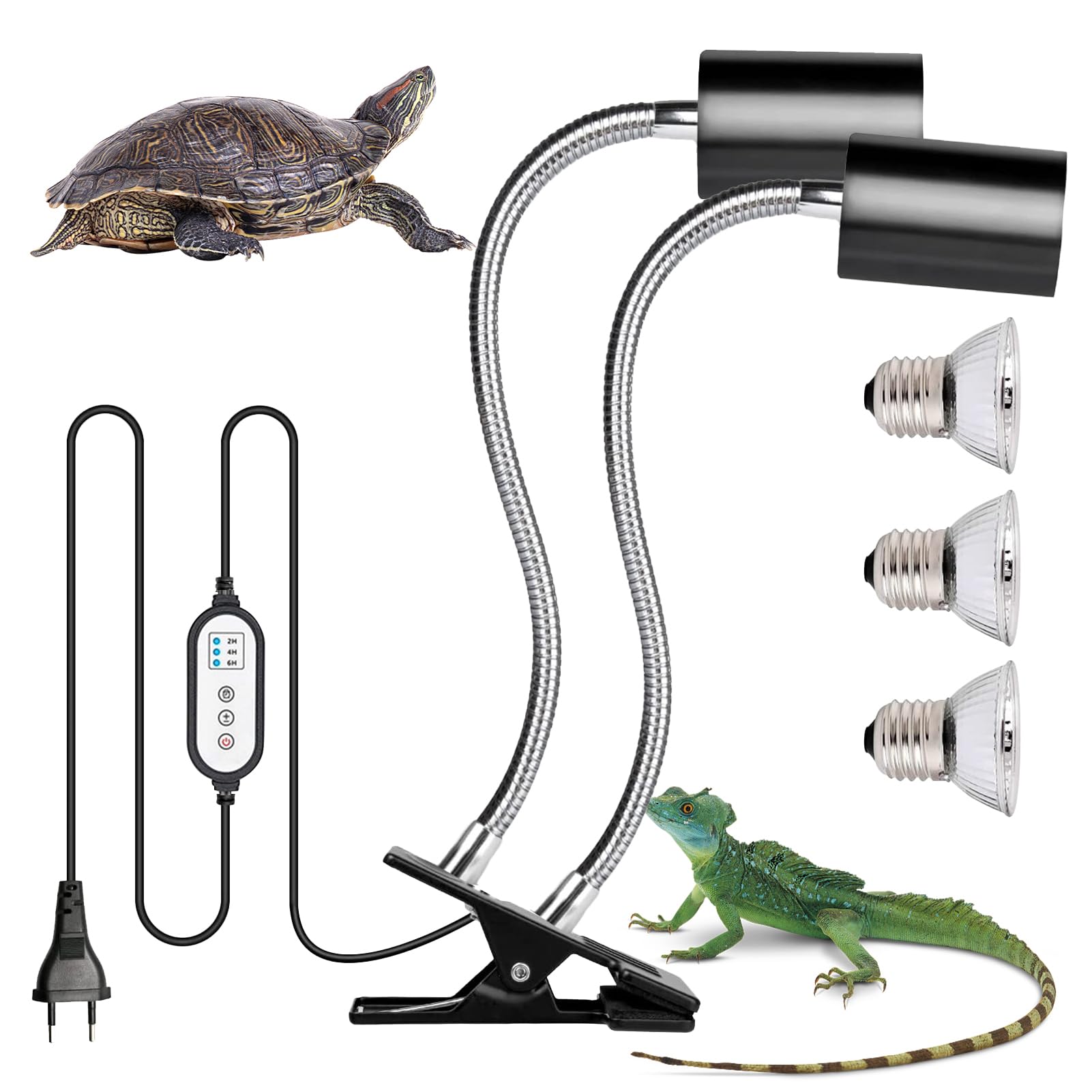Lampada riscaldante per tartarughe, dimmerabile a 360° con