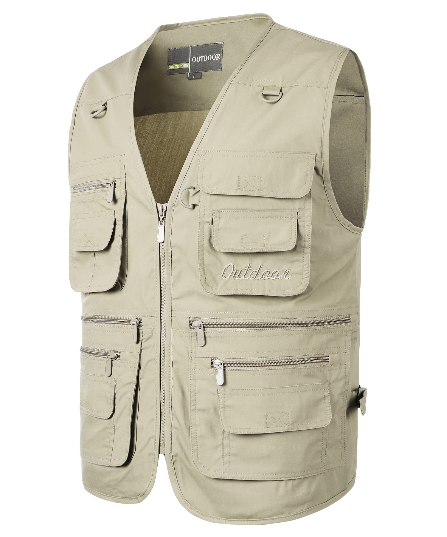 Yukirtiq Outdoor Vest Voor Mannen Multi Pocket Vissen Vest Fotografie Mouwloze Jas Jacht Wandelen Safari Reizen Gilet, Zwart, XL