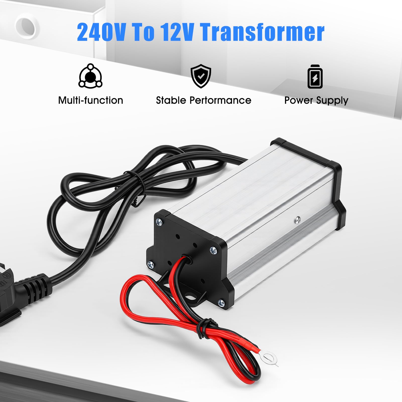 Convertitore da 220V a 12V, Adattatore di Alimentazione per riscaldatore, leggero e portatile Convertitore Di Tensione per roulotte, camper, illuminazione LED garage o interni