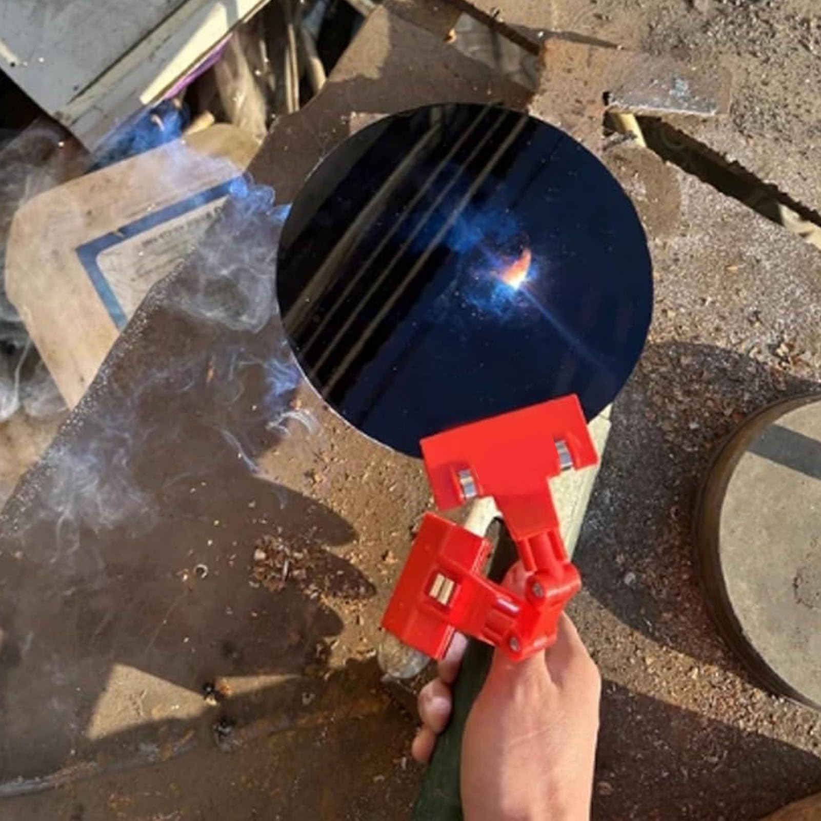 Jerliflyer Welding Blackout Panel Welding Helmet Cover 18cm Round Shading Cover Prevent Strong Light Arc Welding Protective PP PA for Protect Eyes Face