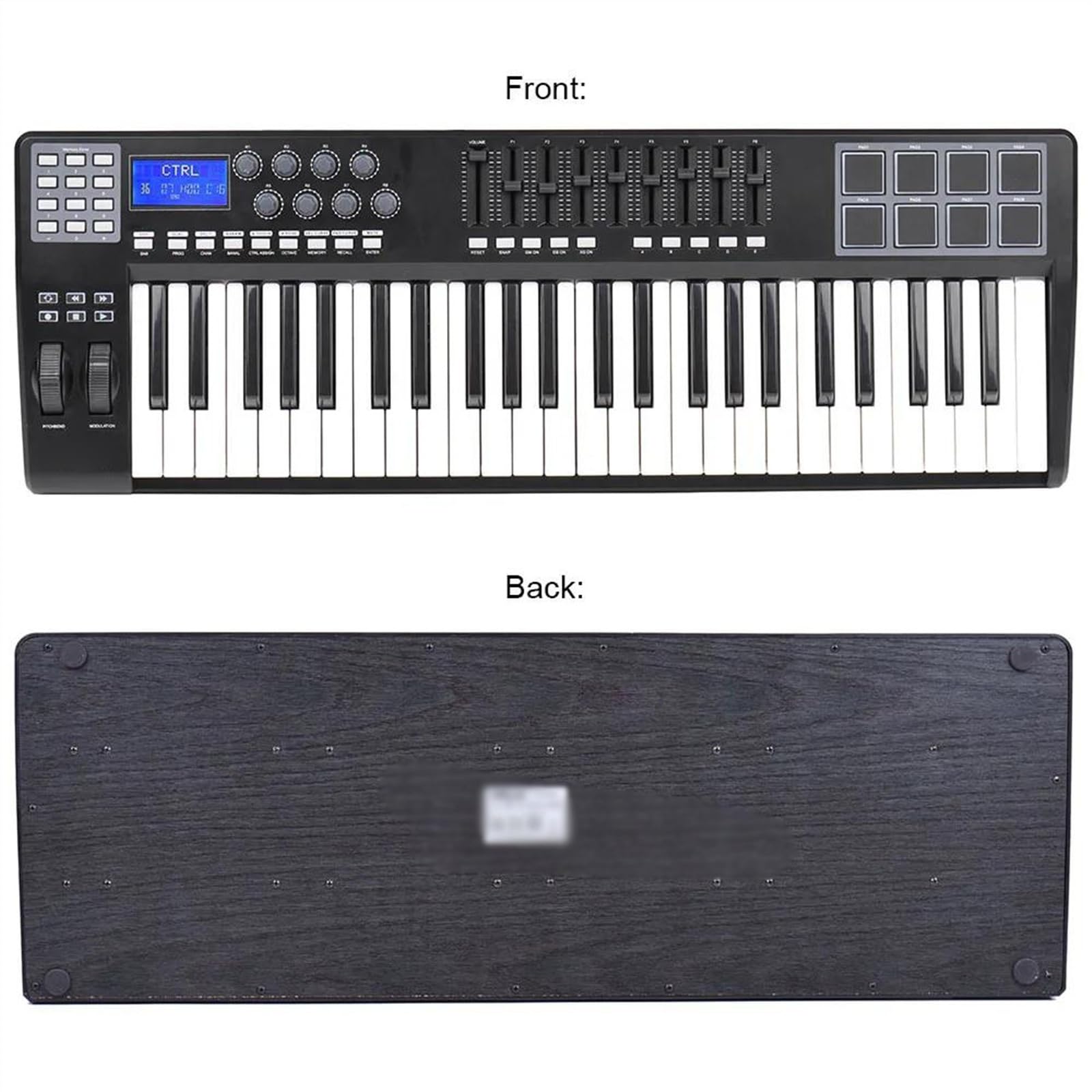 Tragbares 49-Tasten-USB-Tastatur-Controller-Instrument, 8 Bunte RGB-Hintergrundbeleuchtungspads Mit USB-Kabel Keyboard-Klavier für Anfänger