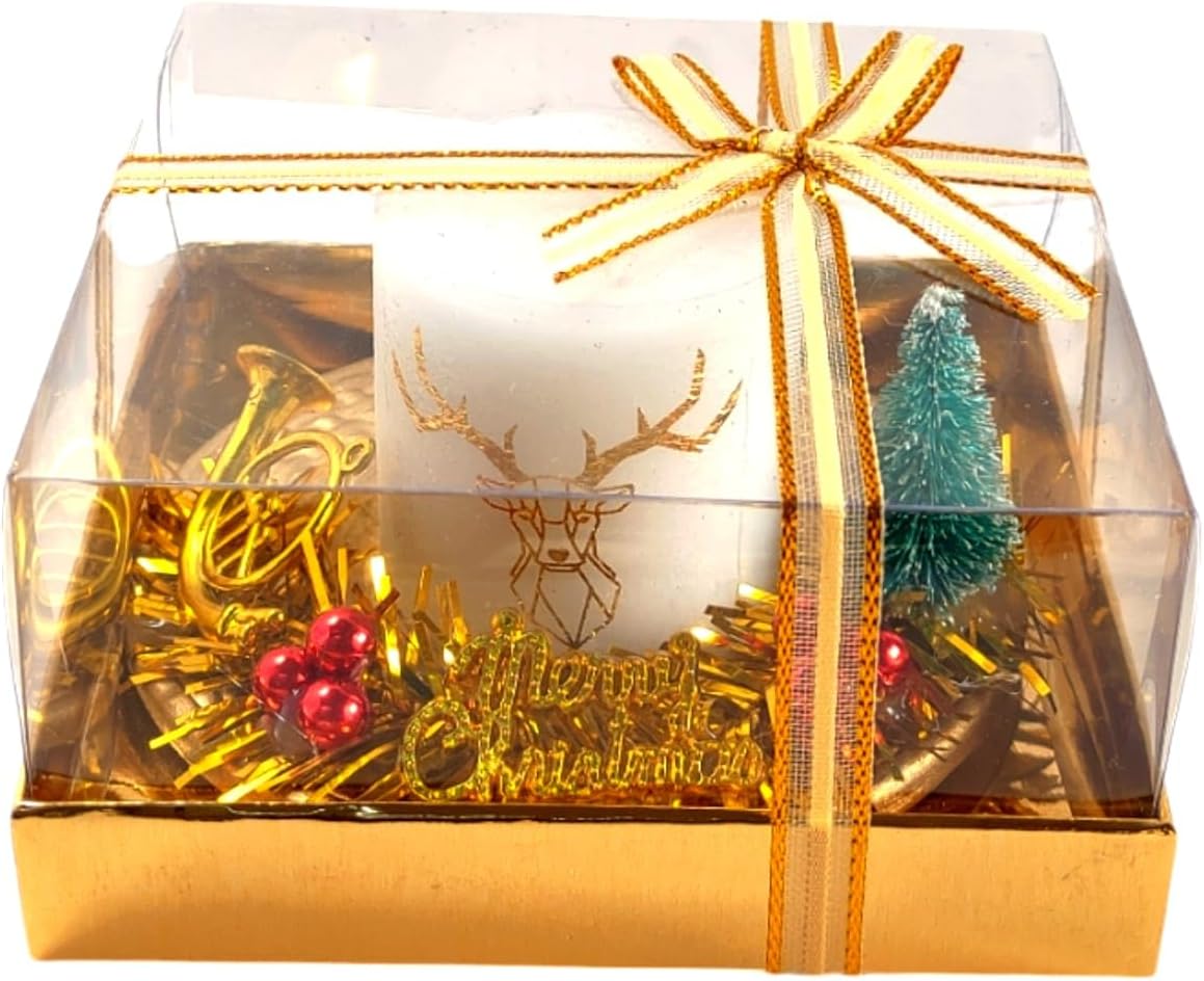 FAM FAM Christmas Candles - Tea Light Candles for Christmas Decorations - Assorted Designs (Candle B)