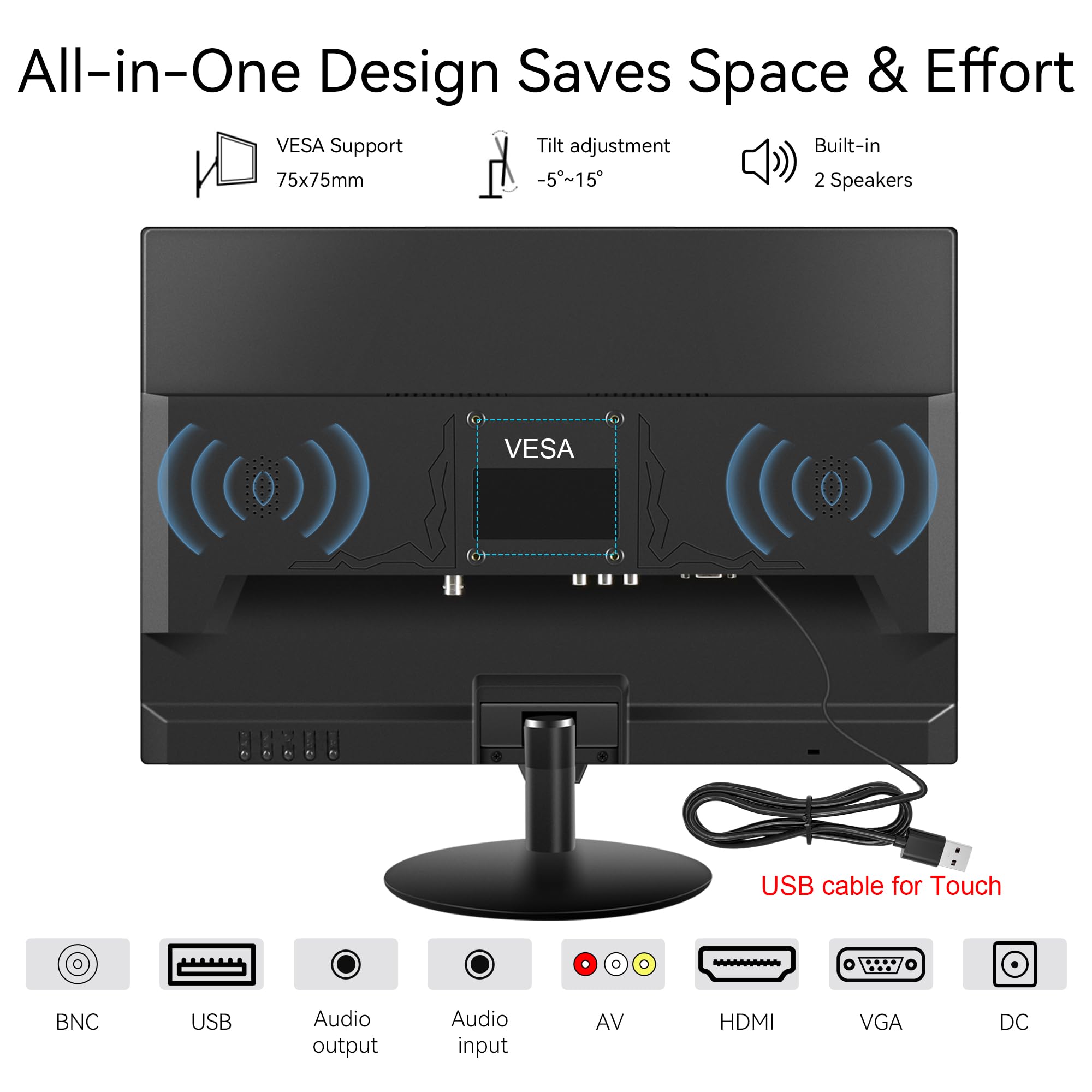 Amazon.com: Thinlerain Touchscreen Monitor 19 Inch, 10-Point Multi