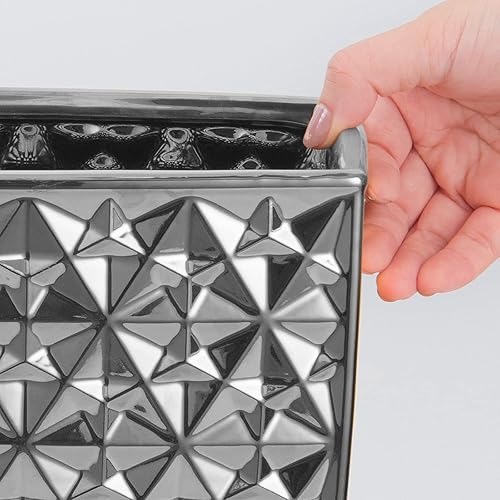 Miniatura 7 de Juego de accesorios de baño plateados de 5 piezas, incluye basura, soporte para cepillos de dientes, vaso para cepillo de dientes, dispensador de