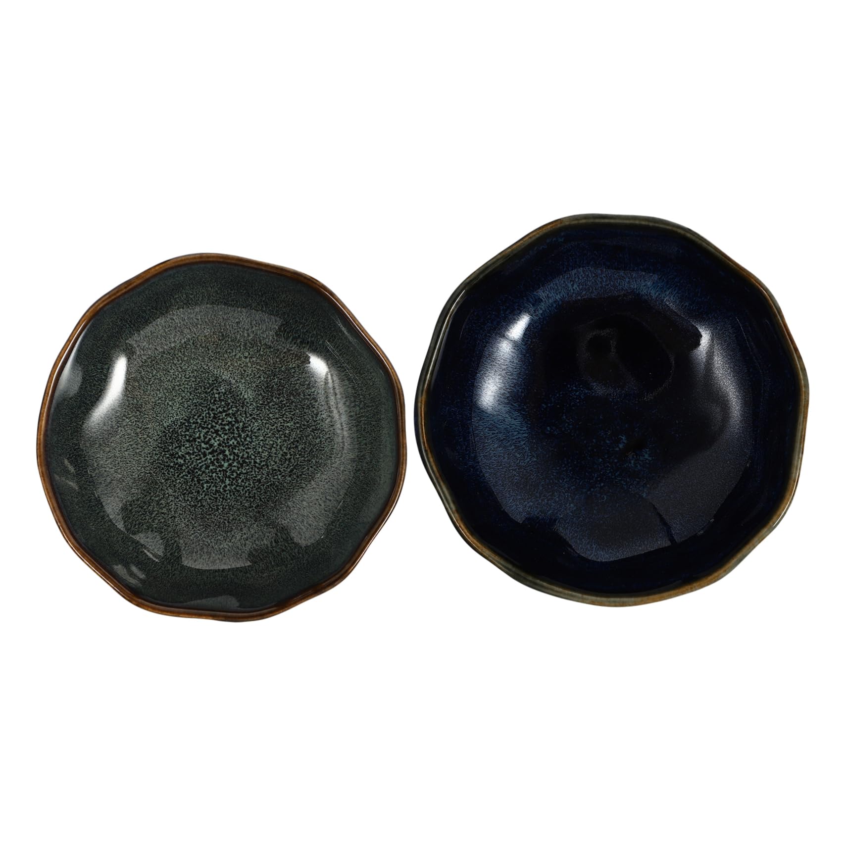 CIYODO Set of 2 Ceramic Sauce Dishes for Home Use Cutlery Saucers Creative Dinnerware Assorted Colors