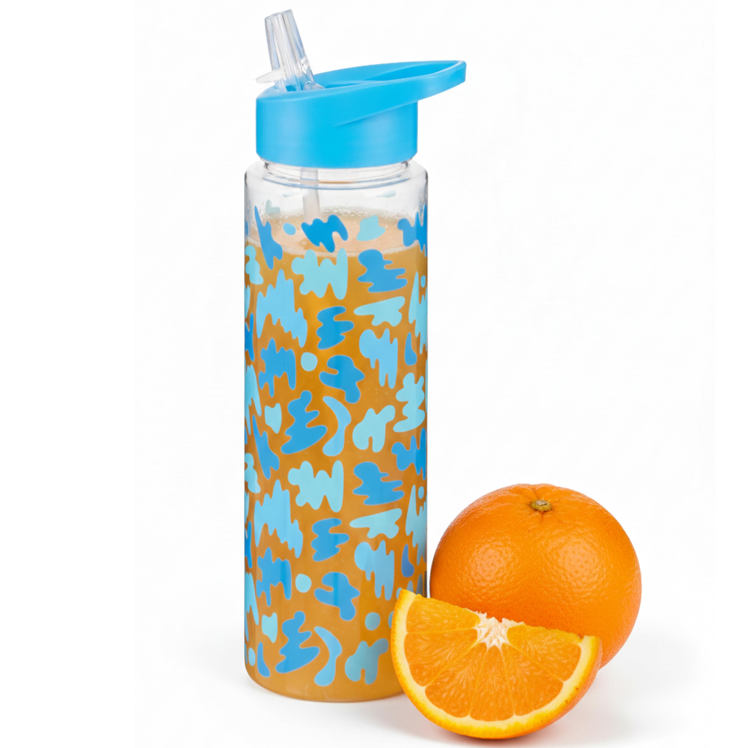 Premier Housewares Durable Blue Shark Water Bottle, Portable Spout Lock Bottle, Robust Pp Plastic Transparent Outer Bottle Blue,Multicoloured