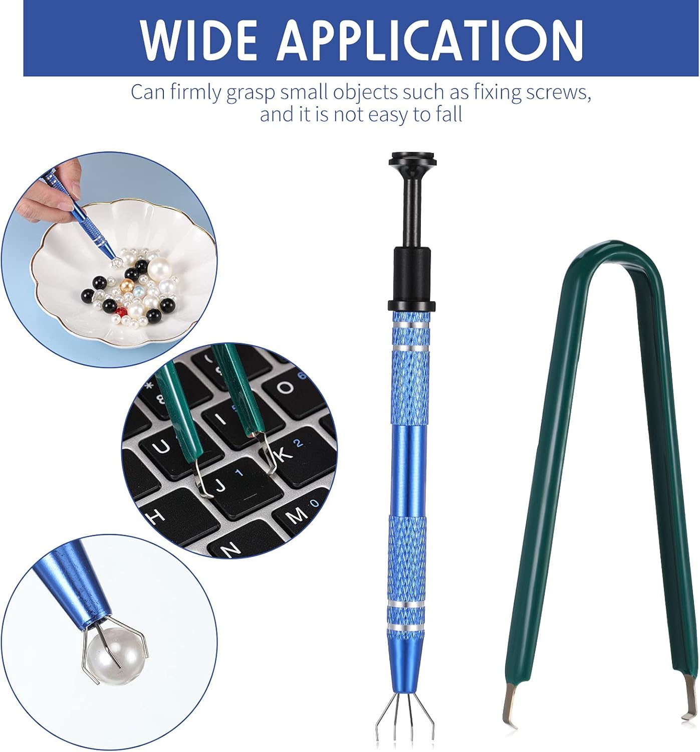 4 Pieces IC Chip Remover Tool IC PLCC Chip Extraction Tool Extractor Puller 4-Claw Prongs Grabber and Keyboard Key Switch Test Pencil for Disassembly of Electronic Component Jewelry