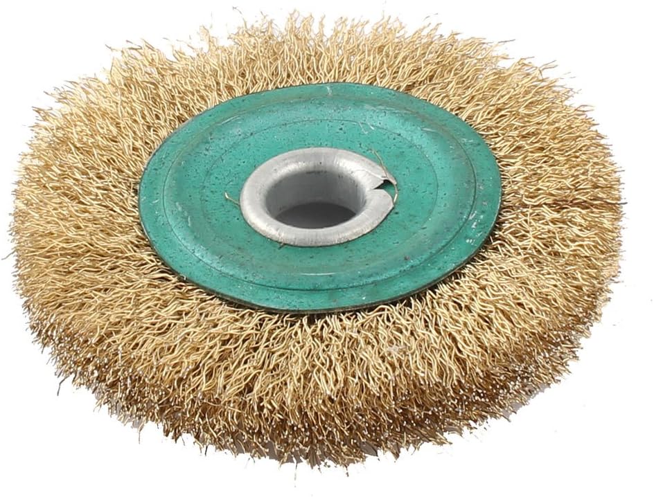 Aexit Angle Grinder Abrasive Wheels & Discs Circular Type Coarse Crimped Wire Wheel Brush Flap Wheels 10.5cm Diameter