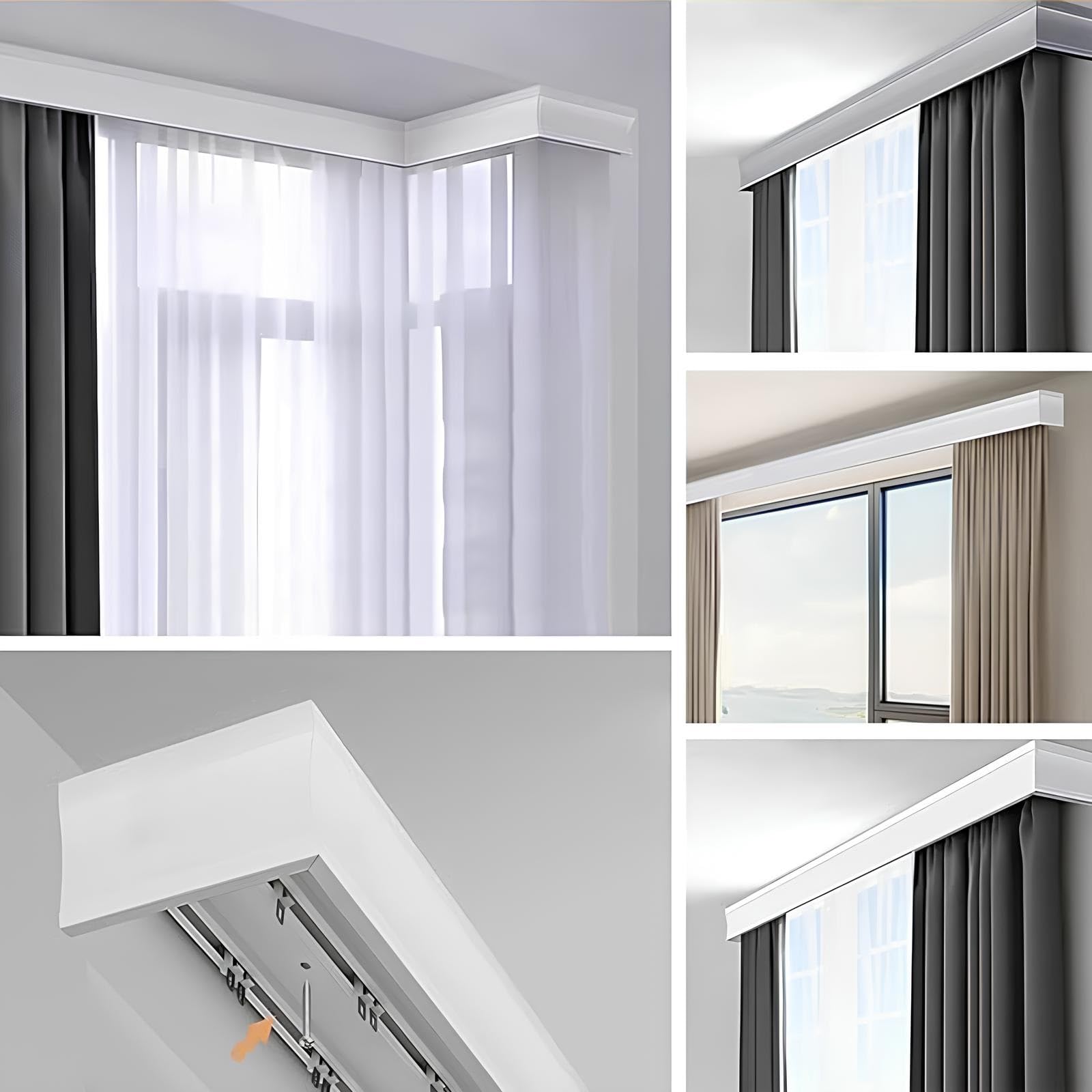 Sistema 3in1 Montaggio a soffitto o parete Doppio alluminio ain per divisorio balcone camera da letto 4,5 m (3 x 1,5 m) Bianco h.
